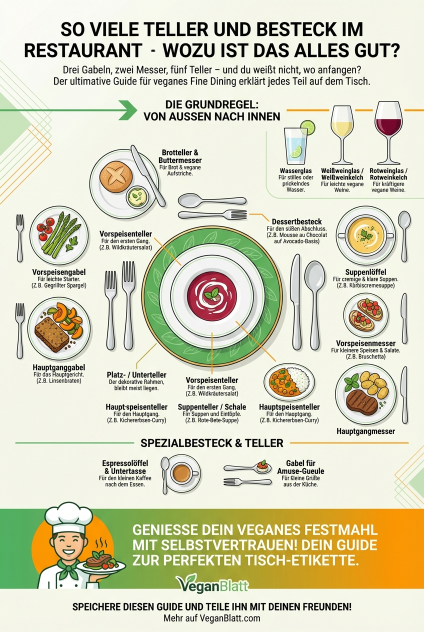 Infographic: So viele Teller und Besteck im Restaurant - Wozu ist das alles gut?