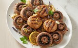gegrillte champignons