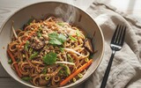 pad thai mit shiitake pilzen