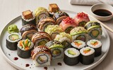 raffiniertes veganes sushi